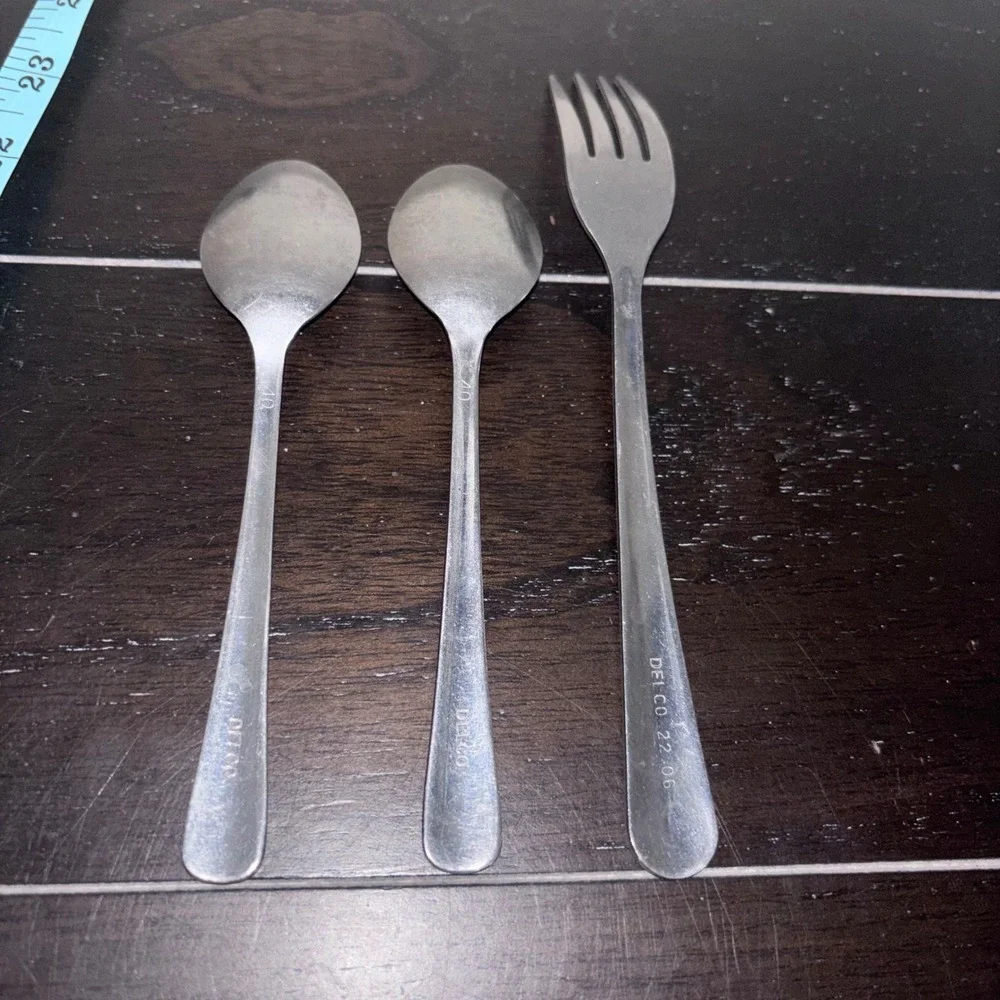 DELCO Flatware Set | 2 Spoons 1 Fork | Silverware Utensils‎ | Replacement Pieces